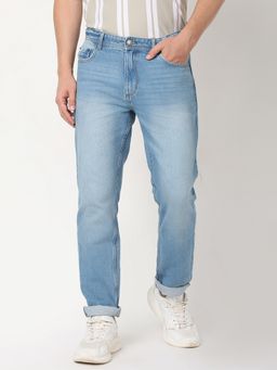 R&B - Cotton Slim Fit Mid-Rise Faded Men's Jeans