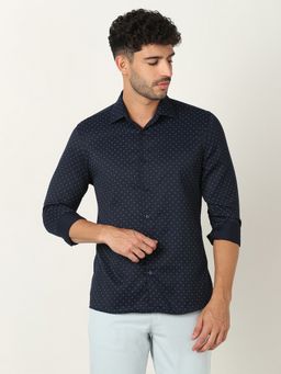 R&B - Men's Navy Blue Striped Shirt