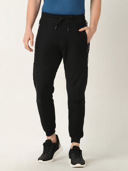 R&B - Black Cotton Solid Joggers