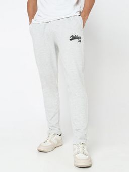 R&B - Grey Cotton Solid Track Pant