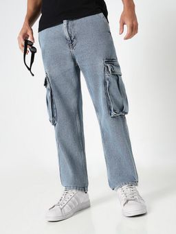 R&B - Cotton Relaxed Fit Mid-Rise Lightly Distressed Men's Jeans