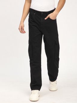 R&B - Cotton Relaxed Fit Mid-Rise Solid Full Length Men's Jeans