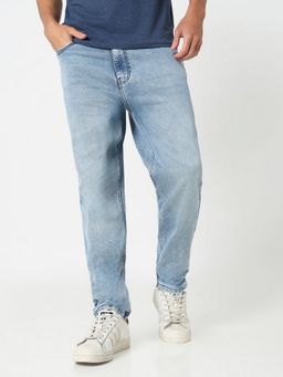R&B - Polycotton Slim Fit Mid-Rise Solid Stonewashed Men's Jeans
