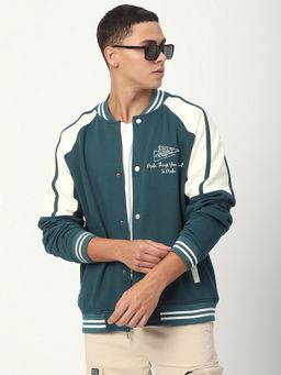 R&B - Men's Polycotton Teal Embroidered Jacket