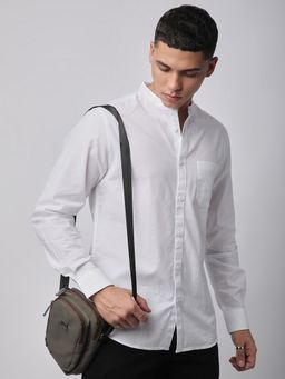 R&B - Men's White Full Sleeves Shirt