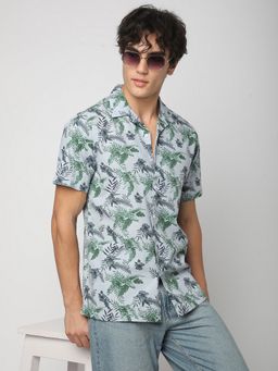 R&B - Men's Multicolour Floral Half Sleeves Shirt