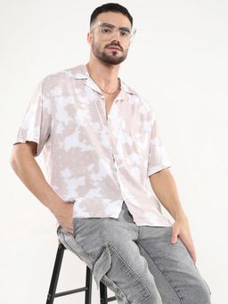 R&B - Pink Rayon Relaxed Fit Cuban Collar Men's Shirt