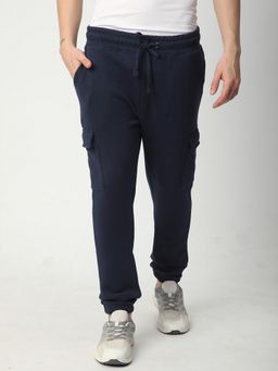 R&B - Blue Fleece Solid/Plain Joggers
