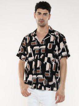 R&B - Men's Collar Neck Relaxed Fit Casual Shirt