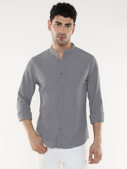 R&B - Men's Grey Textured Shirt