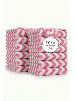 Kuber Industries - Microfiber Kitchen Napkin Lint-Free Quick Dry Pink (Pack of 12)