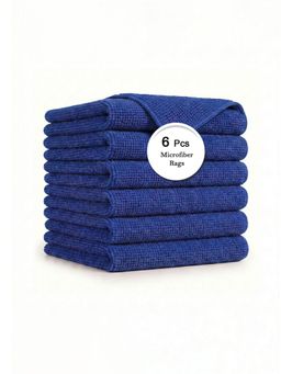 Kuber Industries - Microfiber Kitchen Napkin Lint-Free Quick Dry Blue (Pack of 6)