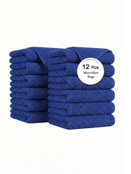 Kuber Industries - Microfiber Kitchen Napkin Lint-Free Quick Dry Blue (Pack of 12)