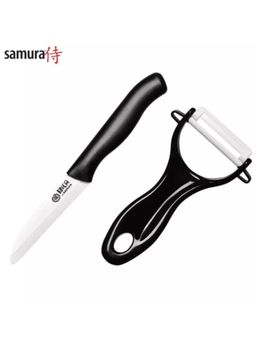 Samura - FRUIT KNIFE 75 MM AND PEELER WITH ZIRCONIA CERAMIC BLADES