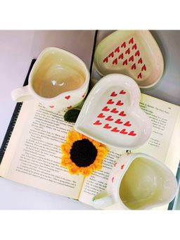TheYUGO - Heart and Heart Mug Saucer (Pack of 4)