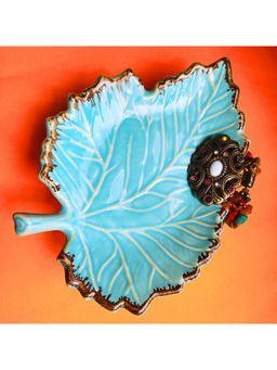 TheYUGO - Leaf Appetizer Tray- Cyan
