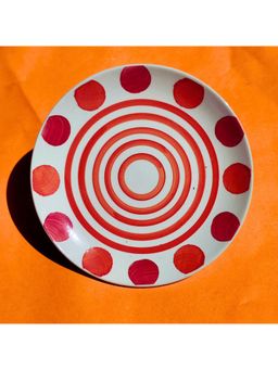 TheYUGO - Sindoori Polka Hand Painted Snack Plate