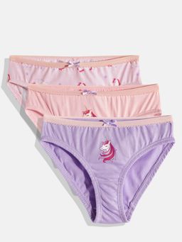 mackly - Multi-Color Printed Girls Briefs (Pack of 3)