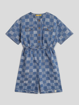 Somersault - Denim Checkered Romper