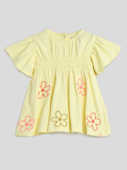 Somersault - Yellow Embroidered Floral Dress