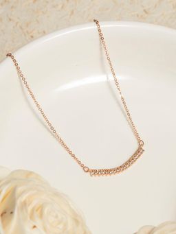 PRITA - Studded Rose Gold Plated Chain Necklace