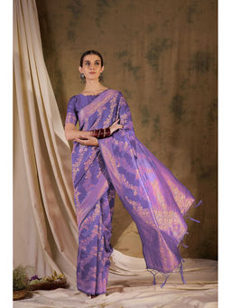 Suha - Women's Fashion Ethnic Lavender Colour Saree with Unstitched Blouse