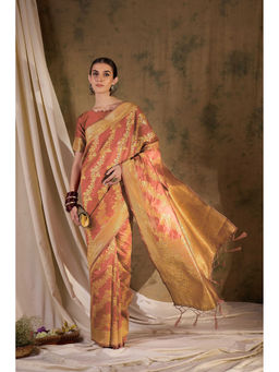 Suha - Women's Fashion Ethnic Rust Colour Saree with Unstitched Blouse