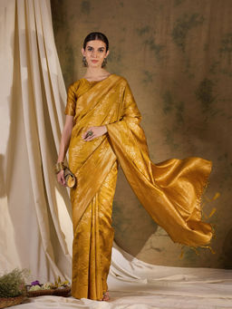 Suha - Women's Fashion Ethnic Mustard Colour Saree with Unstitched Blouse