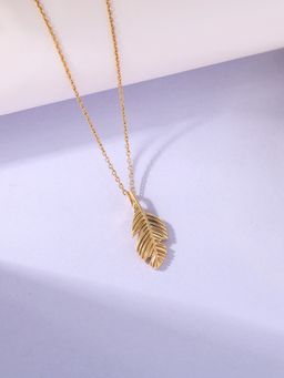 Ornate Jewels - 925 Silver Rose Gold Whispering Leaf Necklace for Women & Girls