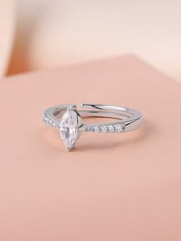 Ornate Jewels - 925 Silver Marquise American Diamond Radiant Tear Ring
