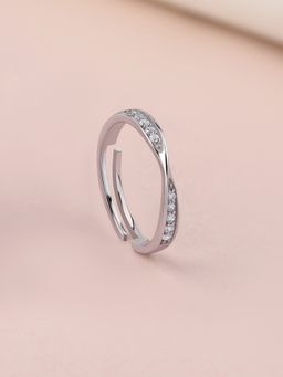 Ornate Jewels - 925 Silver American Diamond Infinity Sparkle Band Ring