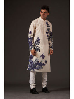 Rohit Bal - Ivory Floral Digital Printed Kurta with Churidar (Set of 2)