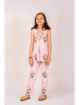 Pasha India - Sweet Pink Striped Blazer and Pants (Set of 2)