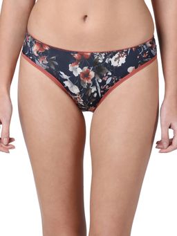 Enamor - Womens P000-low Waist Co-ordinate Panty-autumn Melody Print Blue