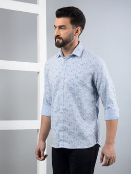 CRIMSOUNE CLUB - Men Blue Printed Shirt