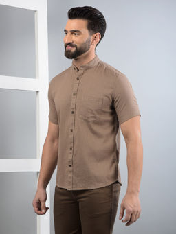 CRIMSOUNE CLUB - Men Brown Pure Cotton Shirt
