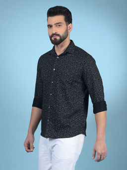 CRIMSOUNE CLUB - Men Black Printed Shirt