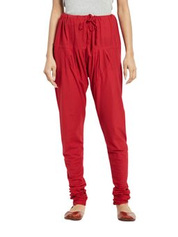 Fabindia - Cotton Cambric Regular Fit Maroon Drawstring Churidar