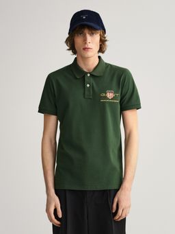 GANT - Men Green Solid Regular Fit Polo T-Shirt