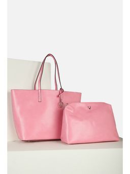 Allen Solly - Women Pink Casual Handbag with Pouch (Set of 2)