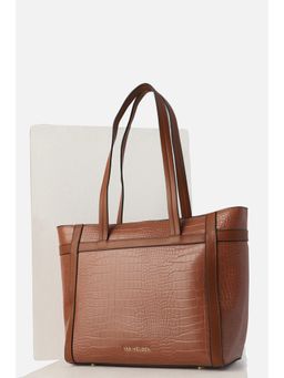 Van Heusen - Women Brown Textured Formal Tote Bag