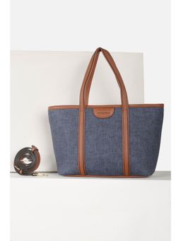 Van Heusen - Women Blue Textured Casual Handbag with Detachable Strap