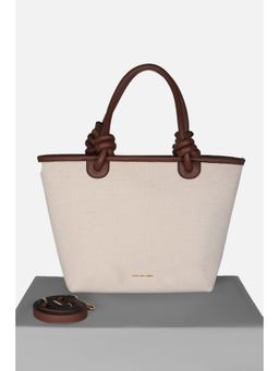 Van Heusen - Women Beige Textured Casual Handbag with Detachable Strap