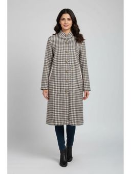 TAMISKA BY NARENDRA KUMAR - Pink and Black Checked Longline Jacket