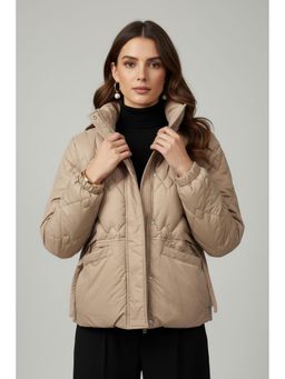 TAMISKA BY NARENDRA KUMAR - Beige Diamond-Stitch Quilted Jacket