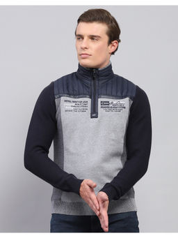 Monte Carlo - Navy Blue High Neck Full Sleeve Pullover Sweater