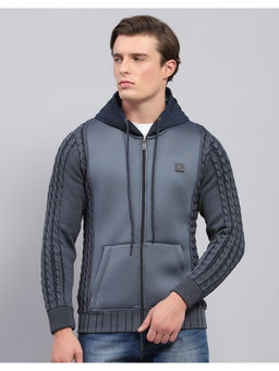 Monte Carlo - Grey Hooded Neck Full Sleeve Pullover Hoodie