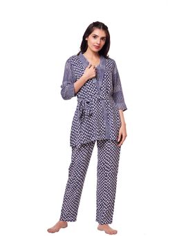 July Nightwear - for Women Rayon Shrug Set - Pyjama WPC265 - Blue