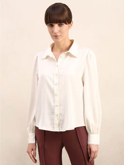 VERO MODA - Ivory Cuff Sleeves Shirt