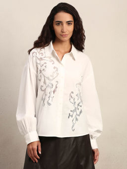 VERO MODA - Embroidered Cotton Shirt